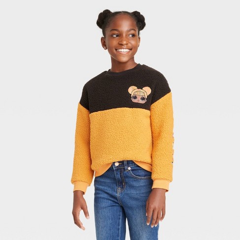 Girls L.O.L. Surprise Faux Shearling Sweatshirt Yellow XS