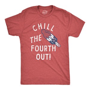 Mens Chill The Fourth Out T Shirt Funny Fourth Of July Popsicle Joke Tee For Guys - Crazy Dog Men's T Shirt - 1 of 4