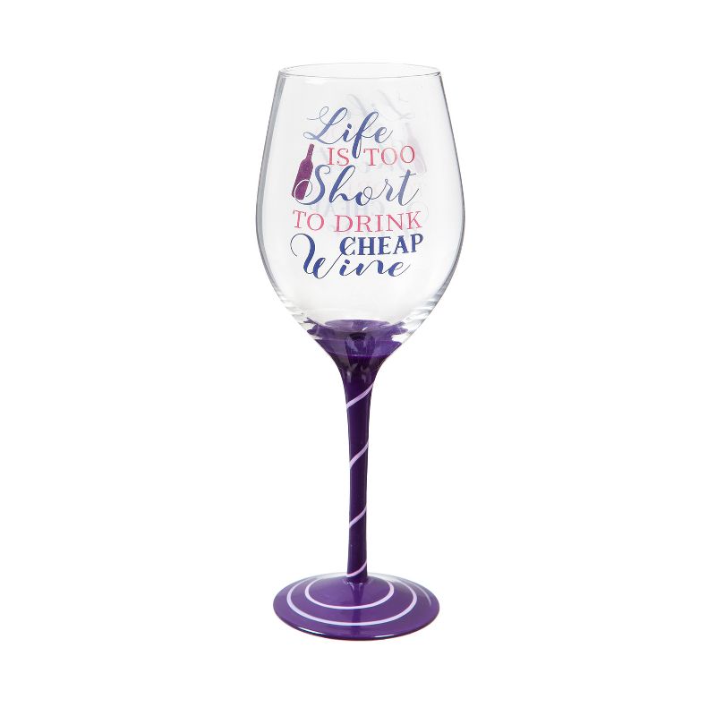 Evergreen Beautiful Too Short to Drink Cheap Wine Wine Glass - 4 x 4 x 10 Inches, 2 of 4