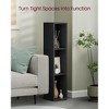 3-Tier Cube Bookcase, Open Shelf Organizer for Living Room/Office, Space-Saving Corner Design, Tool-Free Assembly, Black - 2 of 4
