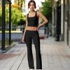 Anna-Kaci Active Women's Foldover Waist Flare Leg Yoga Pants in Ribbed Knit - 3 of 4