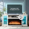 Glass Door TV Stand for TVs up to 73" with 36" Electric Fireplace Included - 2 of 4