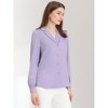 Allegra K Women's Elegant Collar V Neck Long Sleeve Work Office Satin Button Down Shirt - 3 of 4