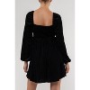 August Sky Stripe Velvet Baby Doll Long Sleeve Mini Dress - 2 of 4