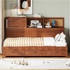1pc Wooden Daybed, Solid Wood Frame with USB Ports and 3 Storage Drawers, No Box Spring Required - Baofuwish - 2 of 4