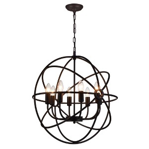 CWI Lighting Arza 8 Light Up Chandelier With Brown Finish - 1 of 4