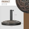 Elevon 35 Pound Round Outdoor Umbrella Base for Garden and Patio, Bronze - 3 of 4
