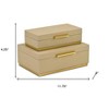 HomeRoots Set of Two Taupe And Gold Nesting Decorative Storage Boxes With Lids - 3 of 4