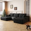 Cloud Sofa with 1 Ottoman,Modern Minimalist Upholstered Couches,Comfort U Shaped Sofa for Living Room - image 2 of 4