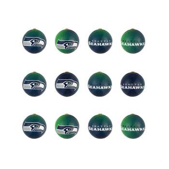 Evergreen Holiday Ball Ornaments, Set of 12, Seattle Seahawks