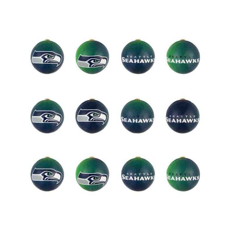 Evergreen Holiday Ball Ornaments, Set of 12, Seattle Seahawks, 1 of 5