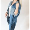 Women's Mineral Washed Pinstripe Color Block Shirt - ee:some - 3 of 4