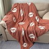 Cozy Football Pattern Flannel Blanket - Soft, Warm, Lightweight, Perfect for Couch or Bed, Dark Brown, Ideal Gift for Sports Fans,Christmas Gift. - 2 of 4