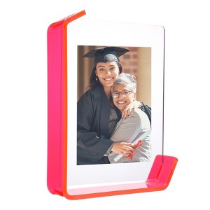 Unique Bargains Acrylic Wall Tabletop Display Floating Single Image Frame Stand - 1 of 4