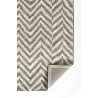 Gray Herringbone Hand Tufted Wool 2' x 3' Rug