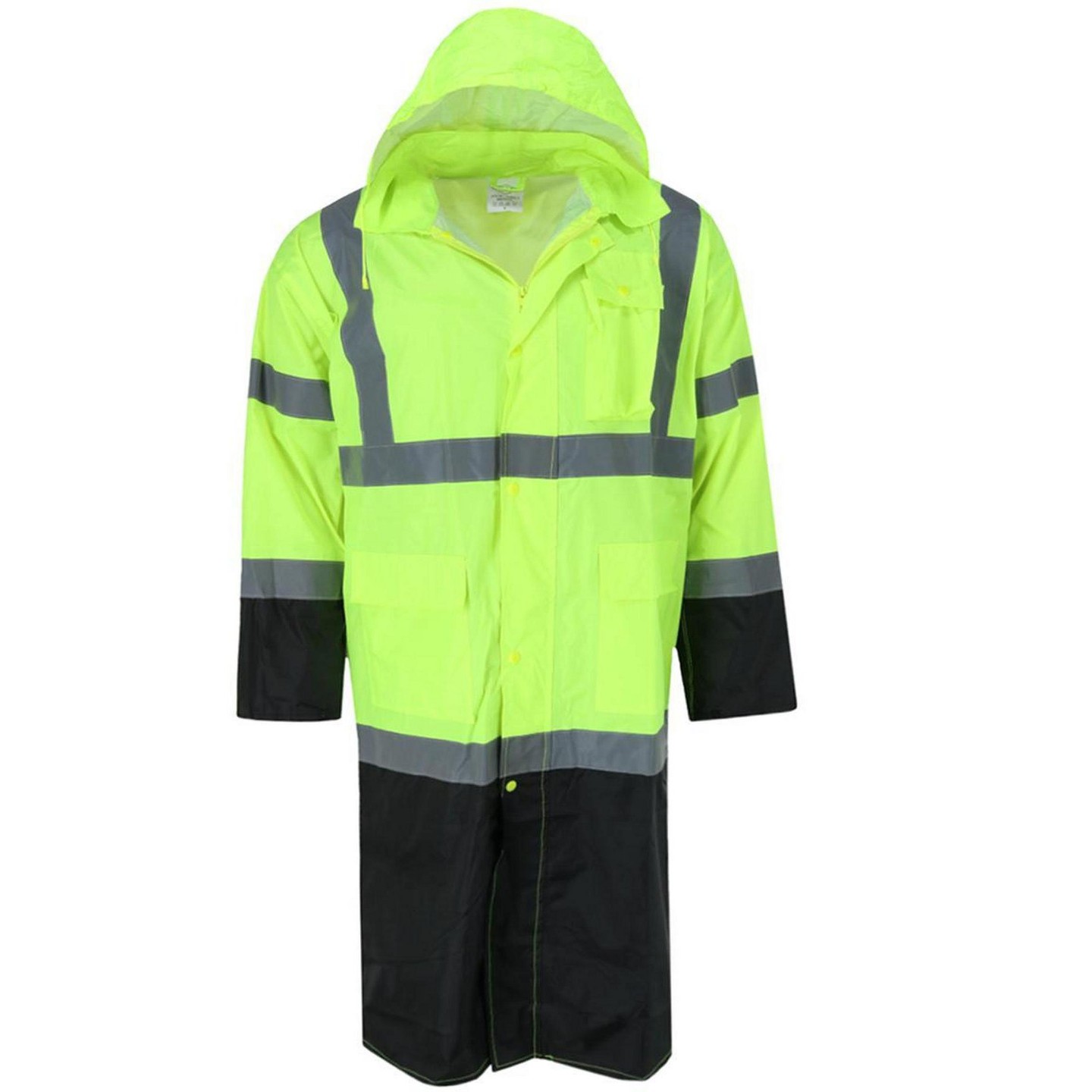 M.G.I. M.G.I. High Visibility Long Raincoat with Foldable Hood, Small, Yellow — фото 4