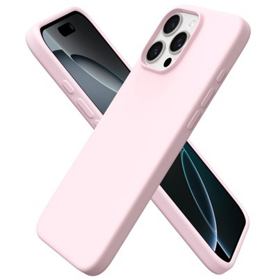 BONGEEK Compatible with iPhone 16 Pro Max Case 6.9", Slim Liquid Silicone 3 Layers Soft Gel Rubber Shockproof Protective Case -Chalk Pink