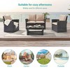 Sonkuki 4-Piece Patio Conversation Set with Coffee Table, - 4 of 4