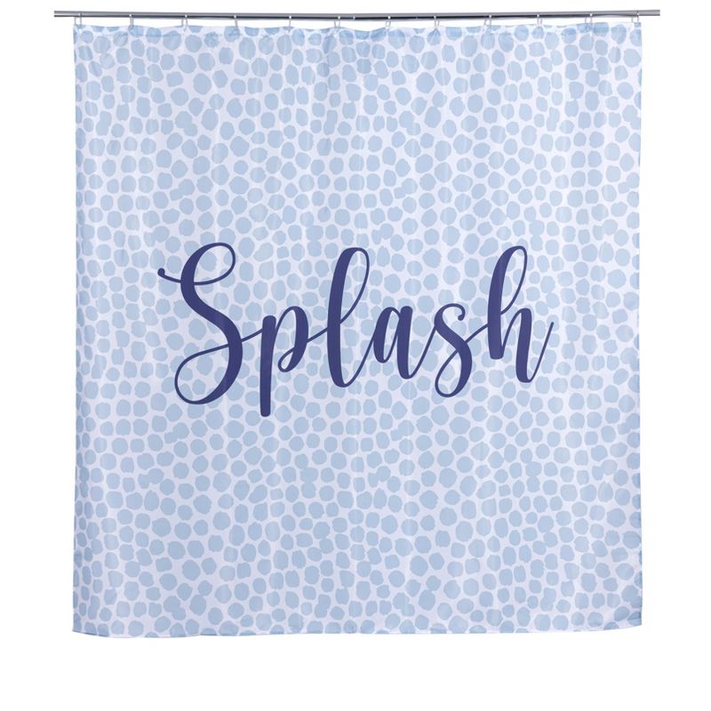 Shiraleah "Splash" Blue Leopard Print Shower Curtain, 1 of 6