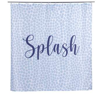 Shiraleah "Splash" Blue Leopard Print Shower Curtain