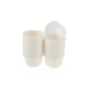 Unique Bargains Curled Rim Disposable Baking Cups Greaseproof Paper 2.56"x1.57" 50Pcs - 1 of 4
