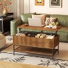 GDFStudio Sorren Rustic Lift-Top Coffee Table with Hidden Storage and Two-Tier Shelf - 2 of 4