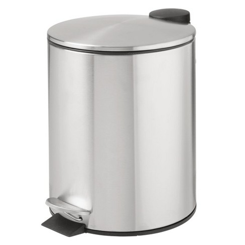 mDesign Slim Metal 1.3 Gallon Step Trash Can with Lid/Liner Bucket - Dark  Gray