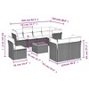 vidaXL 9 Piece Patio Sofa Set with Cushions Black Poly Rattan - Black and Cream 5x Corner + Table + 3x Middle - 3 of 4
