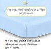 BreathableBaby All-in-One Fitted Sheet & Waterproof Cover, For 39" x 27" Play Yard Mattress (2-Pack), Light Blue - 2 of 4