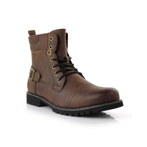 Polar Fox Fabian Men's Fur Lined Combat Boot | Cap Toe Winter