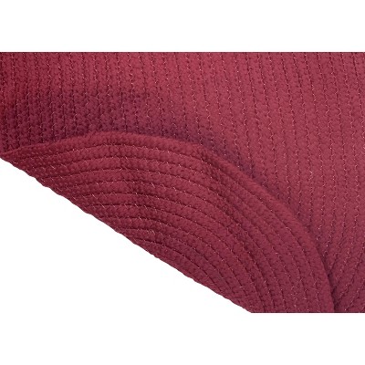 Burgundy Solid Braided Polypropylene 3-Piece Rug Set