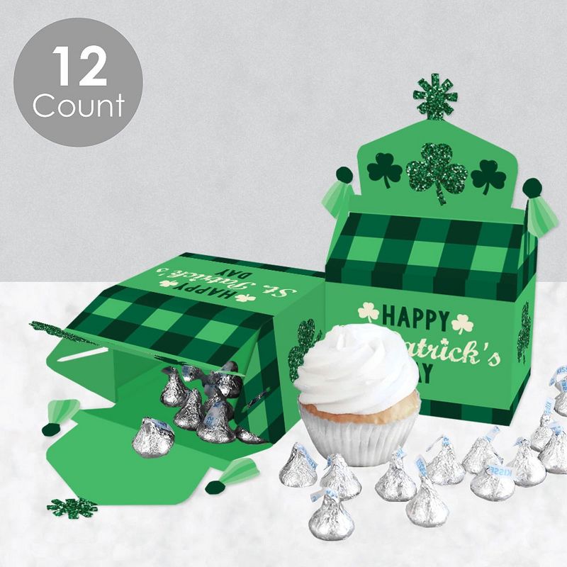 Big Dot of Happiness St. Patrick's Day - Treat Box Party Favors - Saint Paddy's Day Party Goodie Gable Boxes - Set of 12, 4 of 10