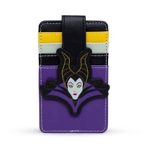 Disney Wallet, Character Wallet ID Card Holder, Sleeping Beauty Villain Maleficent Face Multi Color, Vegan Leather - 1 of 4