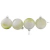 Northlight Snowflakes Shiny Glass Ball Christmas Ornaments - 3" (80mm) - Green and White  - 4ct - 4 of 4
