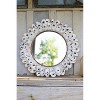 Oyster Shell Mirror, Large Round Oyster 24" Diameter, Handmade Glass & Oyster Shell, White Gloss Finish By Kalalou - 3 of 3