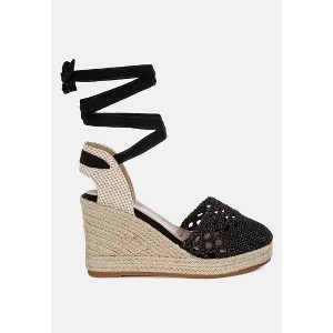Sea Breeze Woven Lace-Up Espadrille Wedges Women - 1 of 4