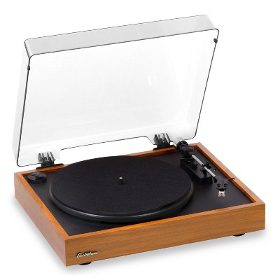 Electrohome Montrose Vinyl Record Player, Belt-Drive Turntable, Audio-Technica Stylus, Built-in Preamp, Auto-Stop