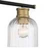 Stiffel Mid Century Modern Wall Light Black Brass Hardwired 23" 3-Light Fixture Clear Glass Shade for Bathroom Vanity Mirror House - 3 of 4