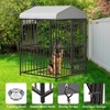 Outdoor Dog Kennel with Roof, Heavy-Duty Large Dog Cage with Lock, Waterproof Cover & Bowls, Secure Metal Pet Enclosure - 3 of 4