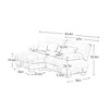 Aukfa Oversized 2 Seater Loveseat Sofa with 1 Ottomans,Chenille Comfy Cloud Couch with 2 Lumbar Pillows 2 Throw Pillows for Living Room,White - 4 of 4