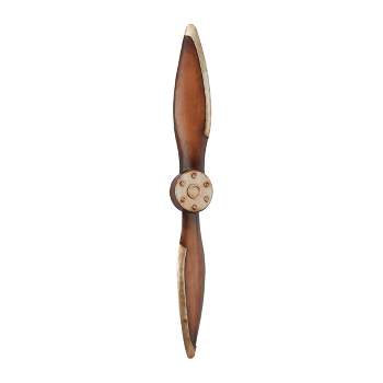 Metal Airplane Propeller 2 Blade Wall Decor with Aviation Detailing - Olivia & May