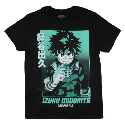 My Hero Academia Men's Izuku Midoriya One For All Anime T-Shirt Adult