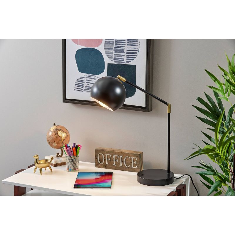 Ashbury Desk Lamp Black with Antique Brass Accents - Adesso, 3 of 7