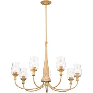 Melis 35.5" 7 Light Chandelier Warm Maple Wood - 1 of 4