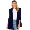 Women’s Classic Velvet Tailored Blazer – Soft Lapel Collar Casual Long Sleeve Jacket - 2 of 4