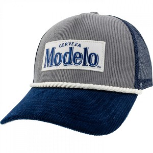 Adult Modelo Logo Blue & Grey Corduroy Trucker Hat - 1 of 4