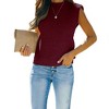 Women's Cap Sleeve Knit Pullover Sweater Crew Neck Tank Tops - 3 of 4