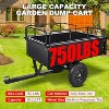 Acekool 750 lbs Steel Dump Cart, 15 Cu.Ft Garden Utility Trailer with Dual Bearings, Pneumatic Tires, Hand or Foot Dump for ATV, Tractor, Lawn Mower - 4 of 4