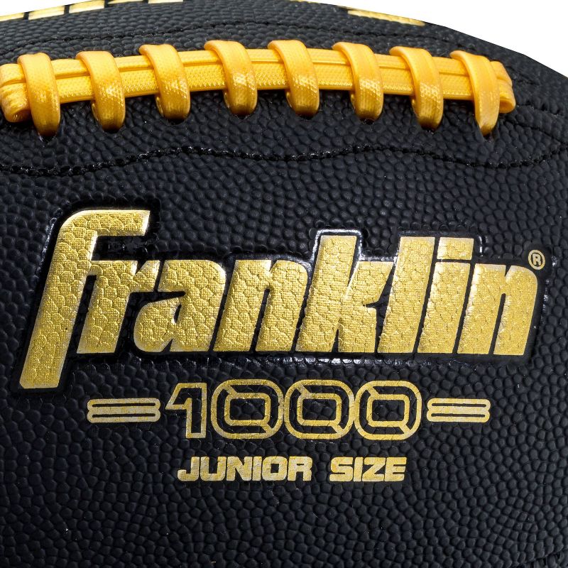Franklin Sports Junior 1000 Youth Football with Air Pump - Black/Gold, 2 of 5