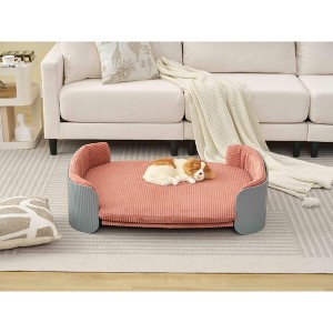 Gulches Gray Pink Pet Bed - Scandinavian Style Cat Sofa - 1 of 4